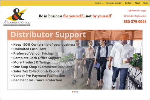 The Ampersand Group homepage, Distributor Support