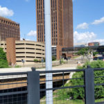 View of downtown Akron from towpath