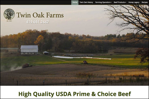 Homepage of Twin Oak Farms