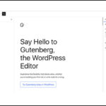 Screenshot of "Say Hello to Gutenberg Editor" page from wordpress.org.