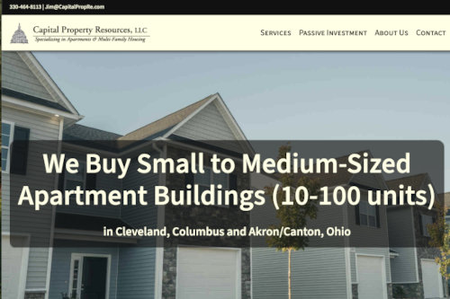 Capital Property Resources homepage.