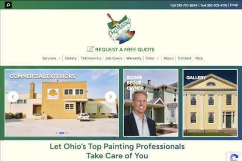 Ohio Painting & Pressure Wash home page.